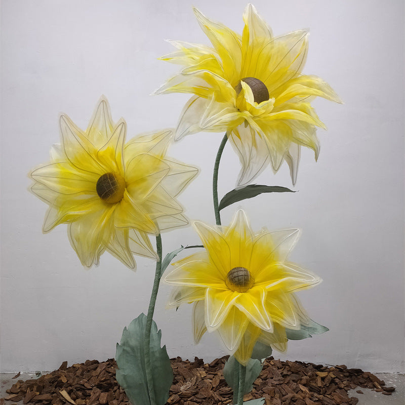 Roseytime Giant Flower Organza Sunflower Set of 3 or 4