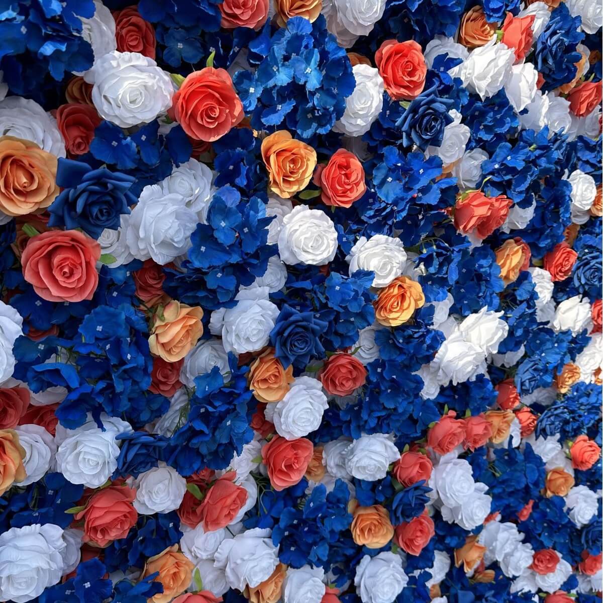 Roseytime 3D Royal Blue Flower Wall Roll Up Fabric Back #RTW028