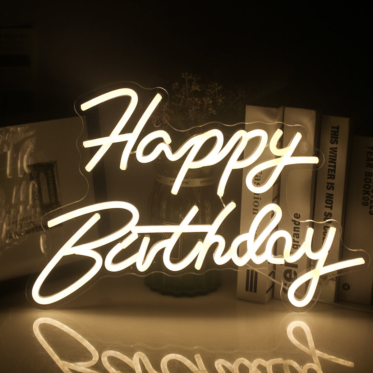 Roseytime "Happy Birthday" Neon Signs 16.5" x 11"