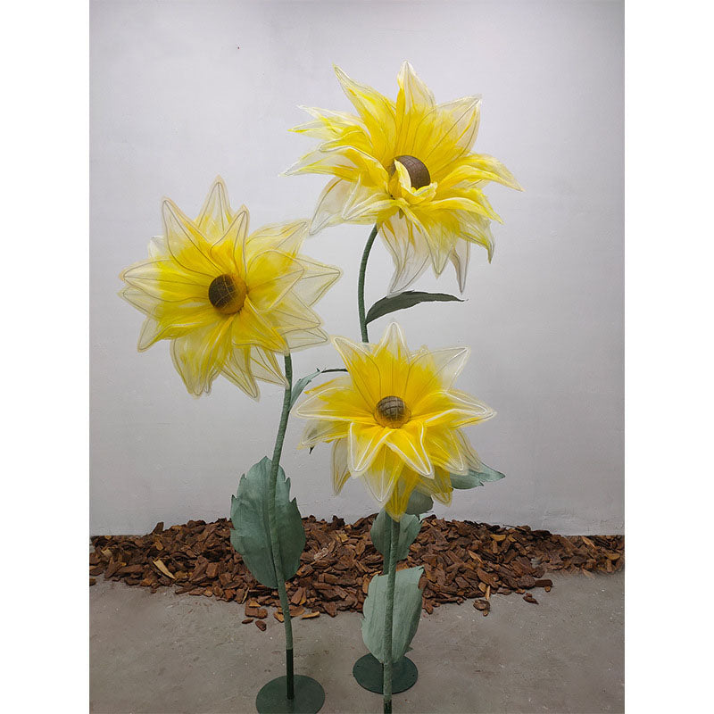 Roseytime Giant Flower Organza Sunflower Set of 3 or 4