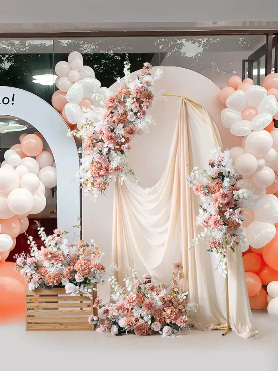 Roseytime Dusty Arch Flowers Decor Set With Drape For Wedding&Event