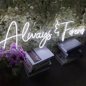 Roseytime "Always&Forever" Neon Signs 22" x 7.9"