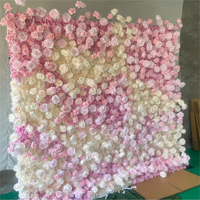 Roseytime 5D Pink Flower Wall Roll Up Fabric Back #RTW093