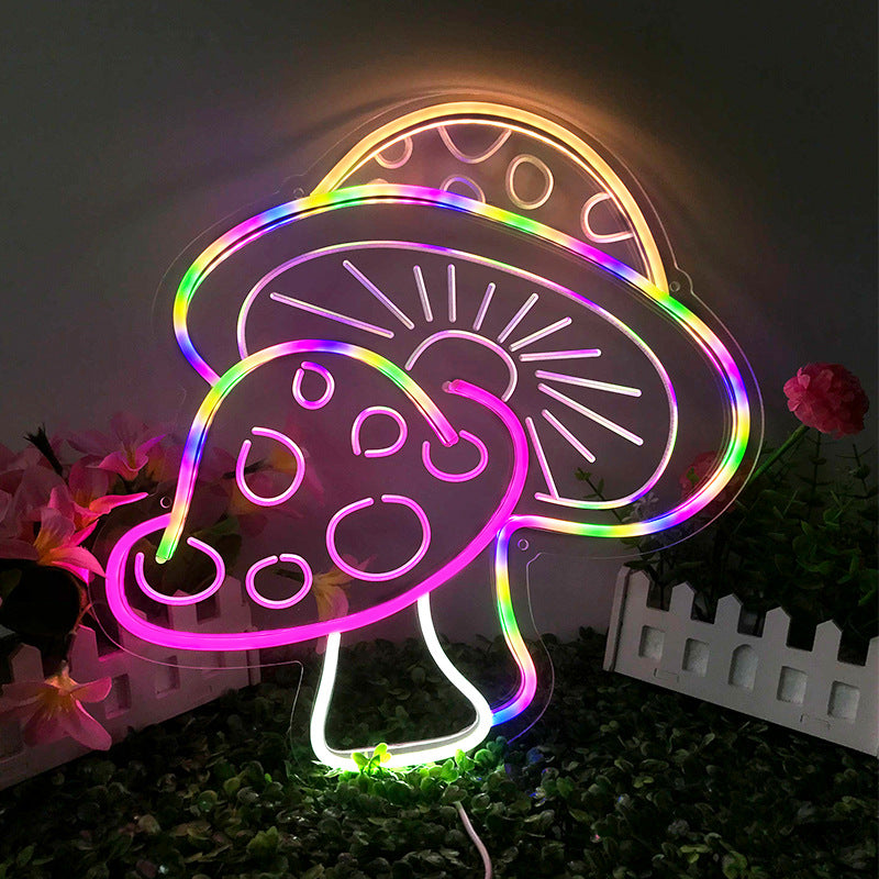 Roseytime "Colorful Mushrooms" Neon Signs 15.2" x 14.8"