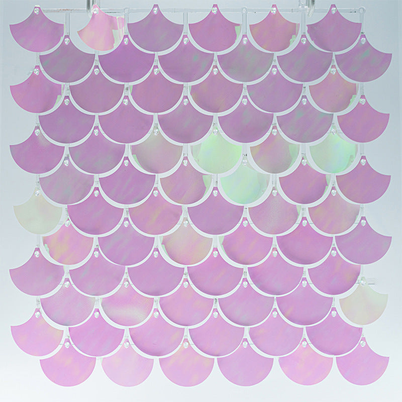 Roseytime Rainbow Pink Mermaid Shimmer Wall Panels Backdrop