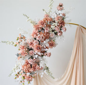 Roseytime Dusty Arch Flowers Decor Set With Drape For Wedding&Event