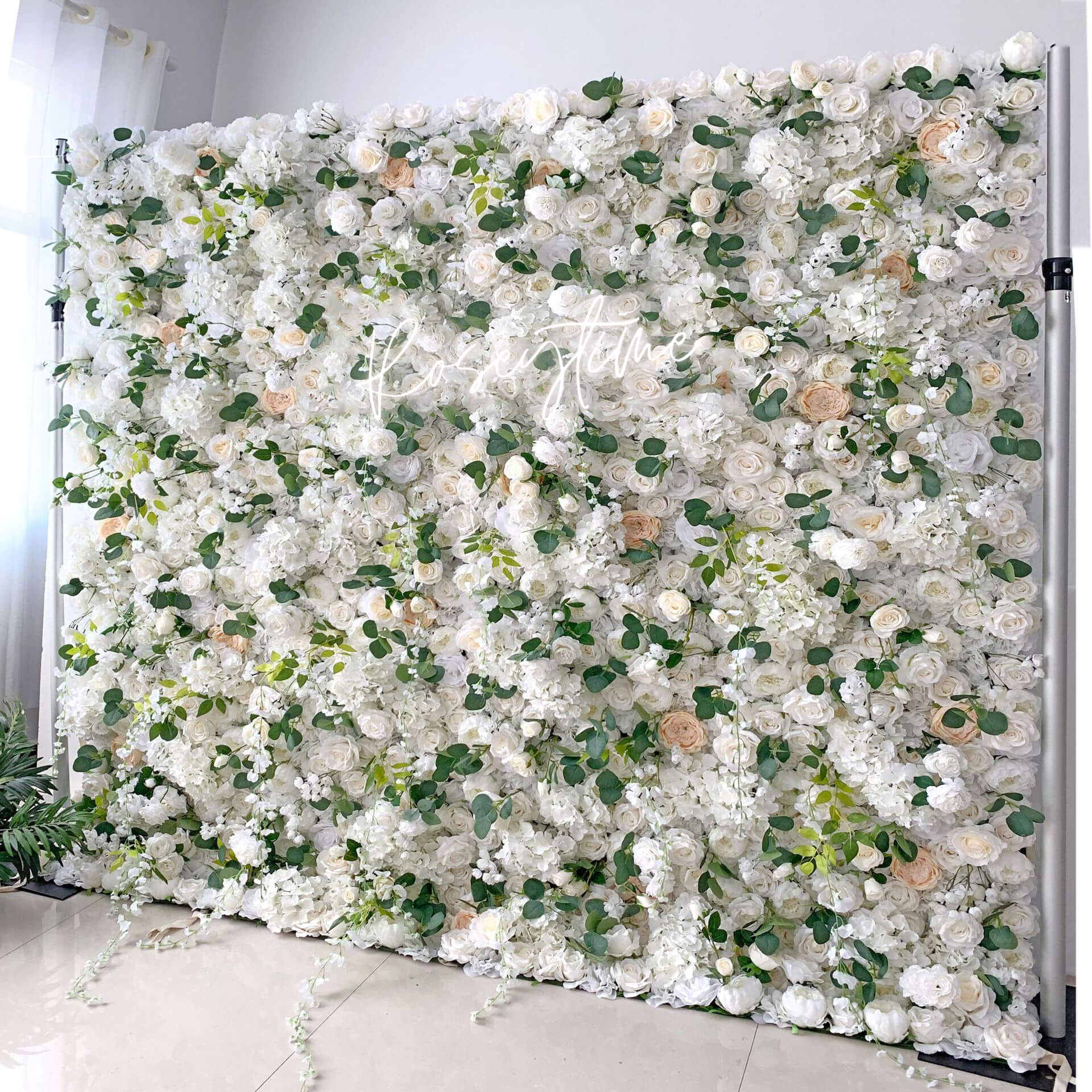 💥BF-SALE: 3D White&Green Flower Wall Roll Up#RTW288