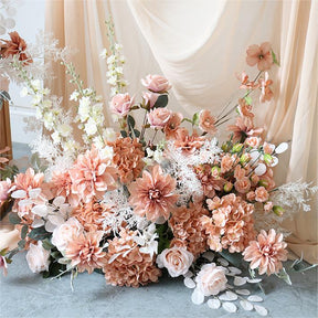 Roseytime Dusty Arch Flowers Decor Set With Drape For Wedding&Event