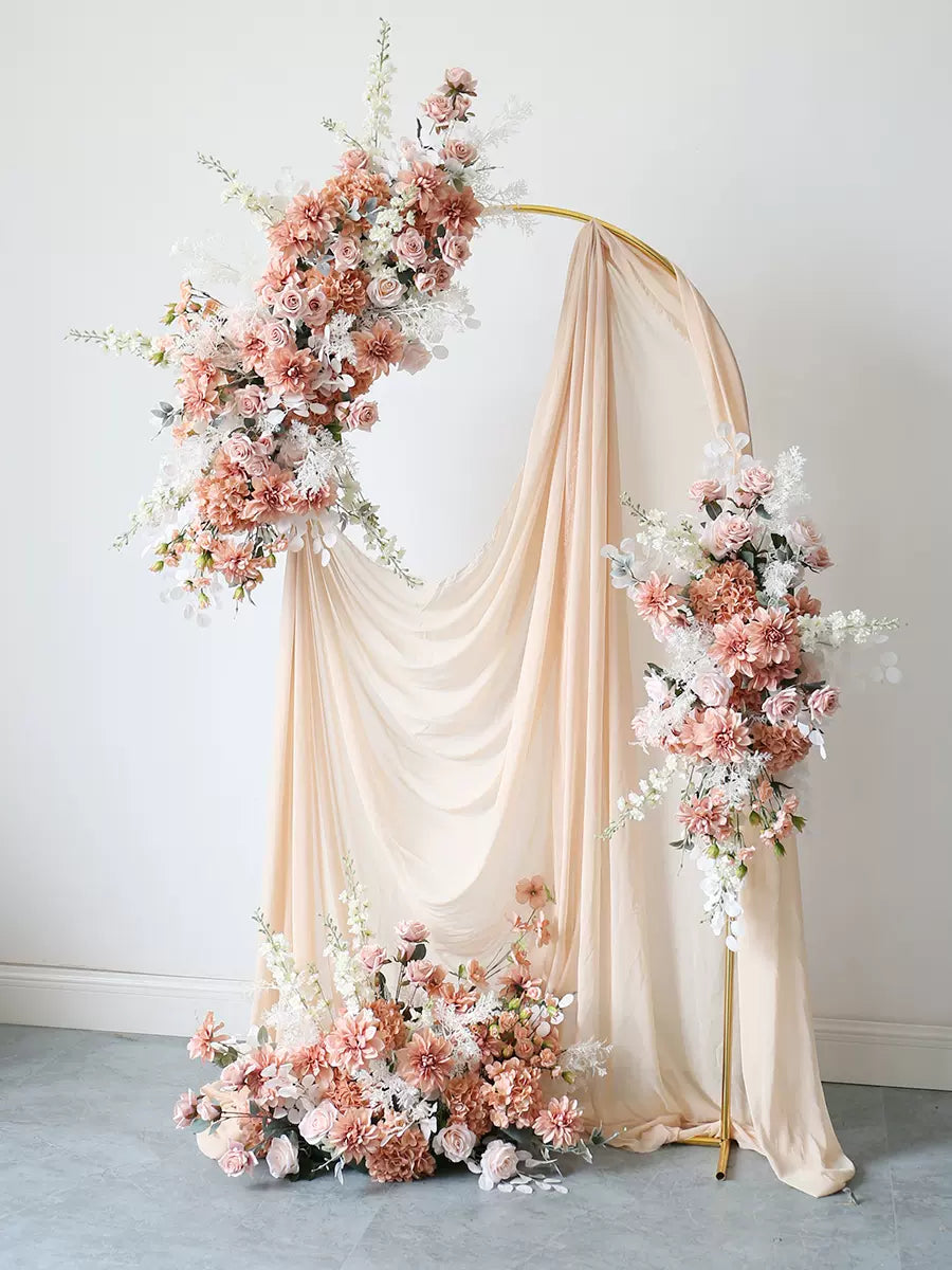 Roseytime Dusty Arch Flowers Decor Set With Drape For Wedding&Event