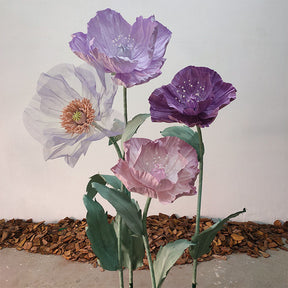 Roseytime Giant Flower Purple Poppy Set of 4