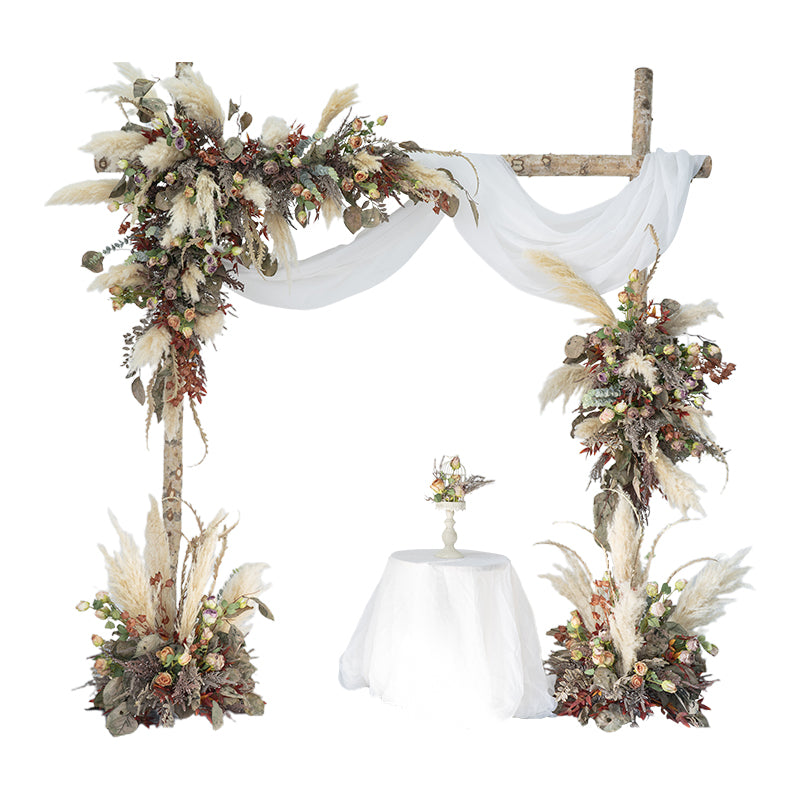 Roseytime Arch Flowers Decor Set With Drape For Wedding&Event