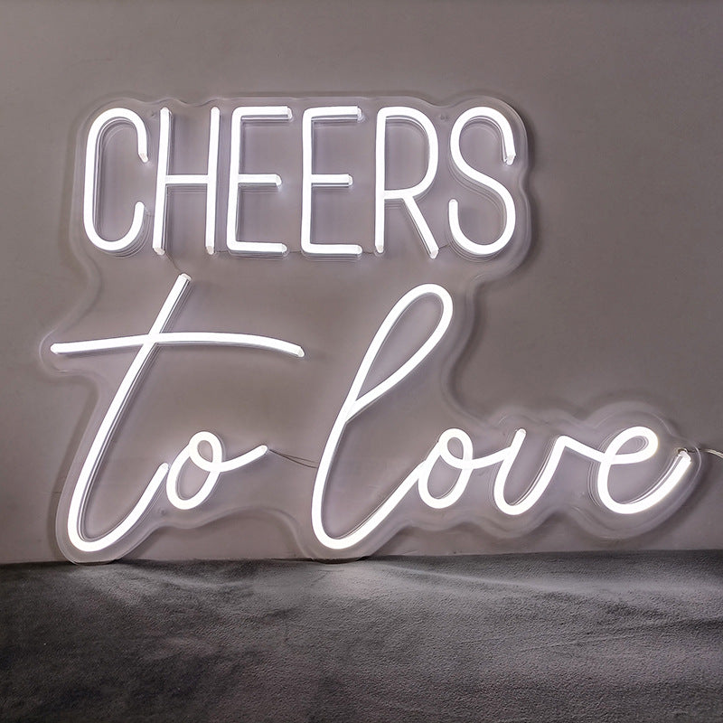 Roseytime "Cheers to love" Neon Signs 27.6" x 20.9"