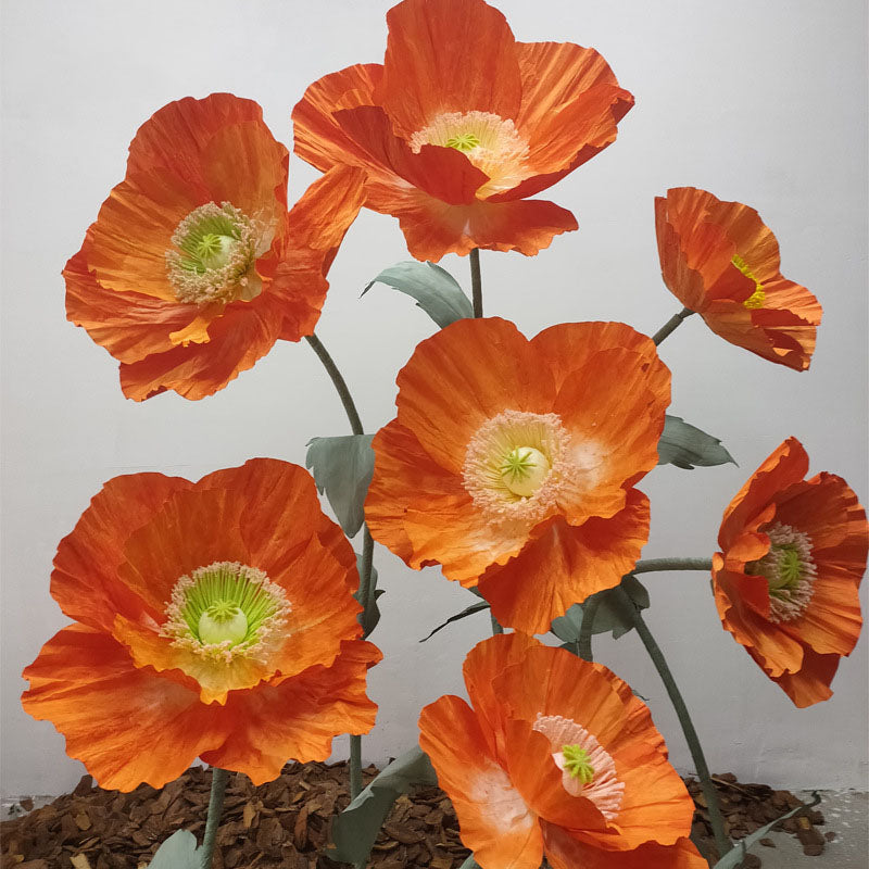 Roseytime Orange Giant Paper Flower Set of 3