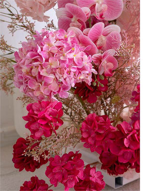 Roseytime Pink Flower Pillars Arch with Frame #RTP001