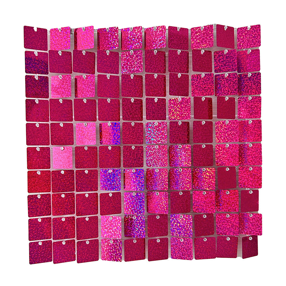 Roseytime Laser Hot Pink Shimmer Wall Backdrop