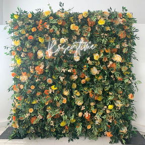 Roseytime 5D Green Artificial Flower Wall Roll Up Fabric Back #RTW280