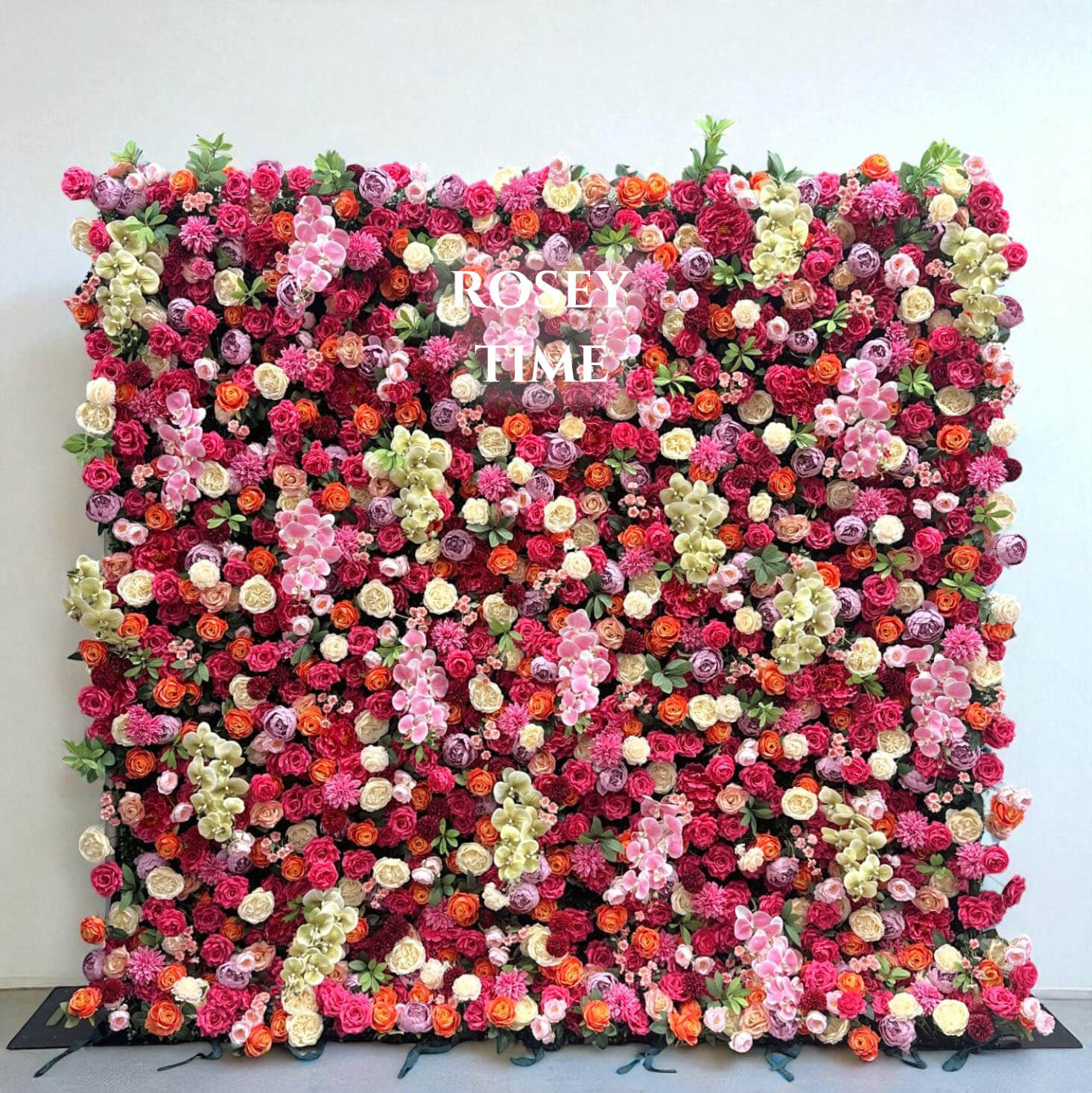 B1-sale: 5D Orange&Hot Pink Flower Wall Roll Up Fabric Back #RTW319