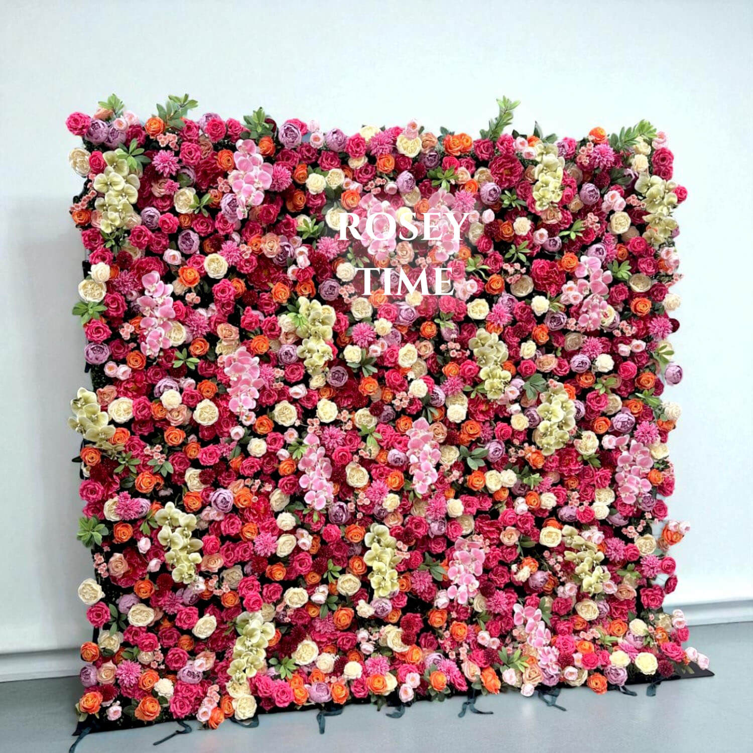 B1-sale: 5D Orange&Hot Pink Flower Wall Roll Up Fabric Back #RTW319