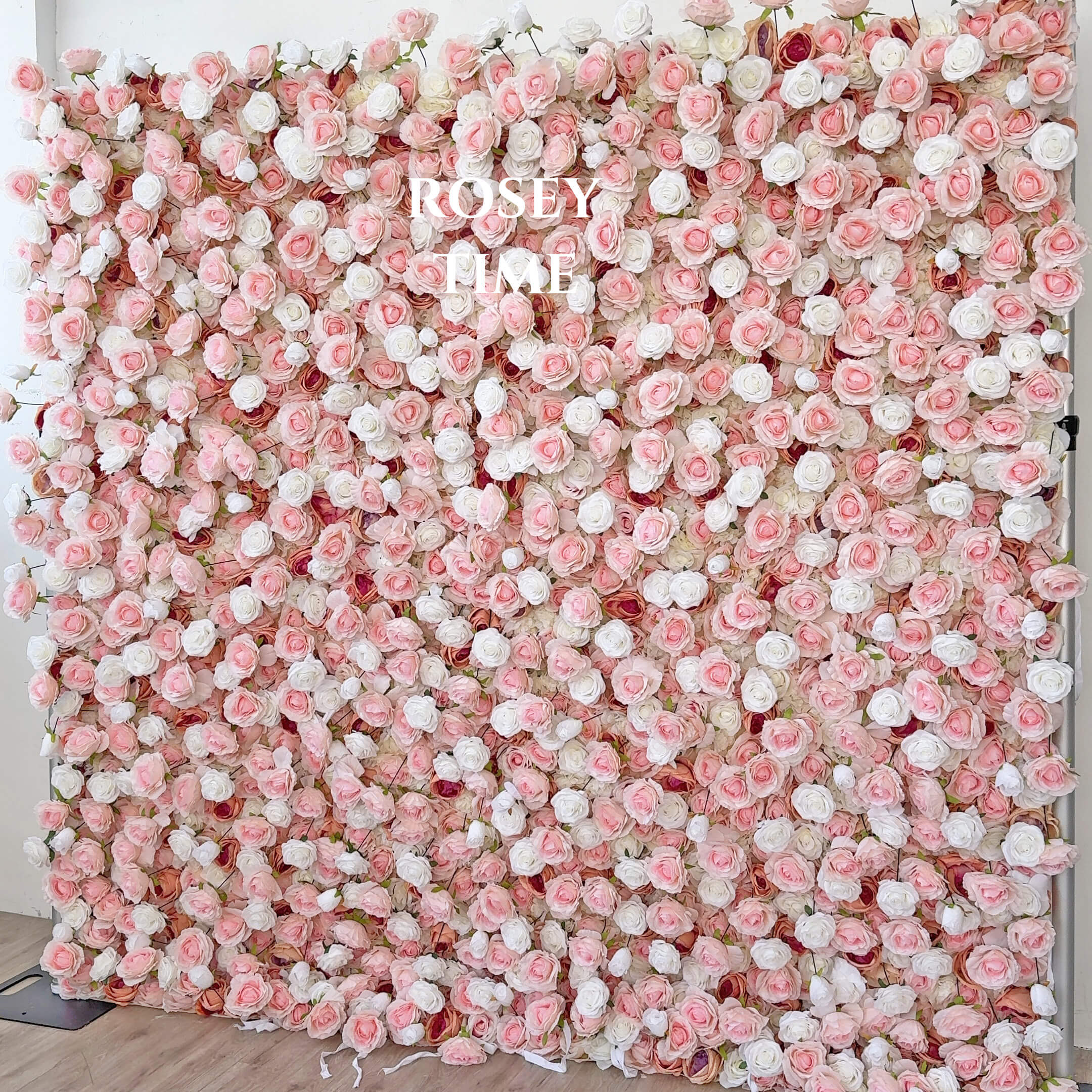 Roseytime 5D Pink Flower Wall Roll Up Fabric Back #RTW077