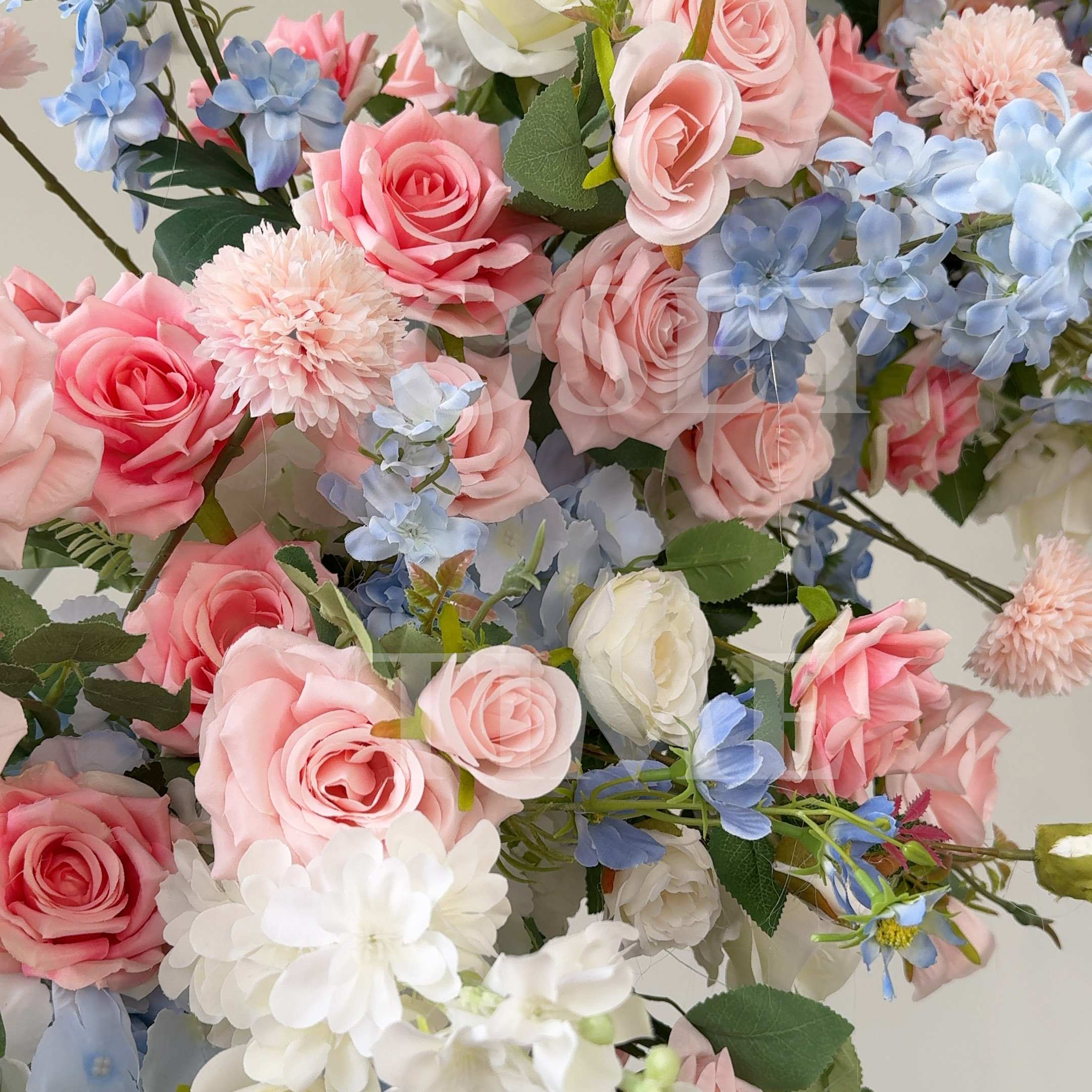 RoseyTime Pastel Pink Blue Flower Arch n-shape Round Arch #RTA420