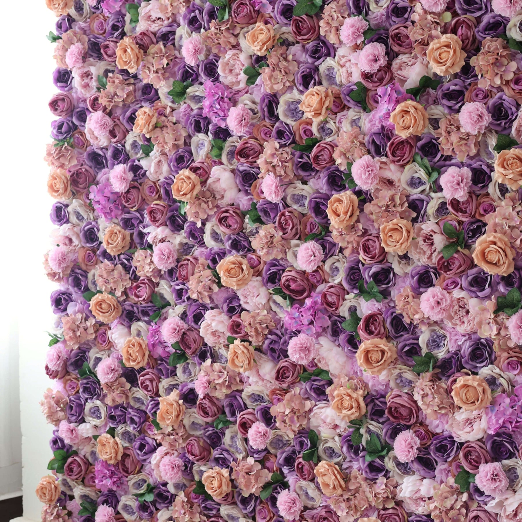 Roseytime Artificial Flower Wall Rolling Up Purple&Pink Hanging Flowers Wedding Backdrop Decor for Birthday Event Party