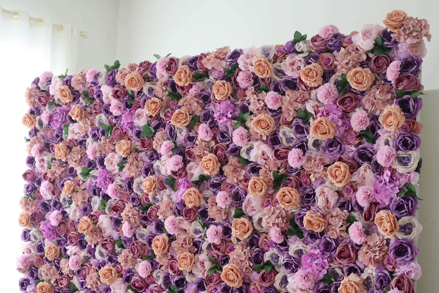 Roseytime Artificial Flower Wall Rolling Up Purple&Pink Hanging Flowers Wedding Backdrop Decor for Birthday Event Party