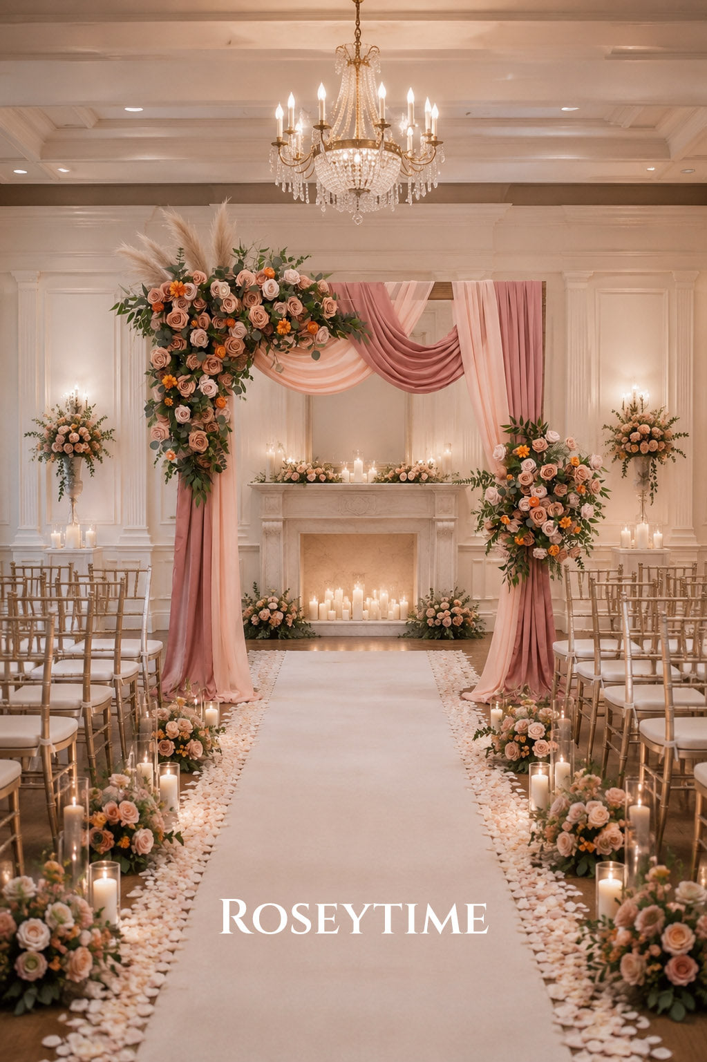 Roseytime Orange Greenery Flower Set Flower Arch Arrangement