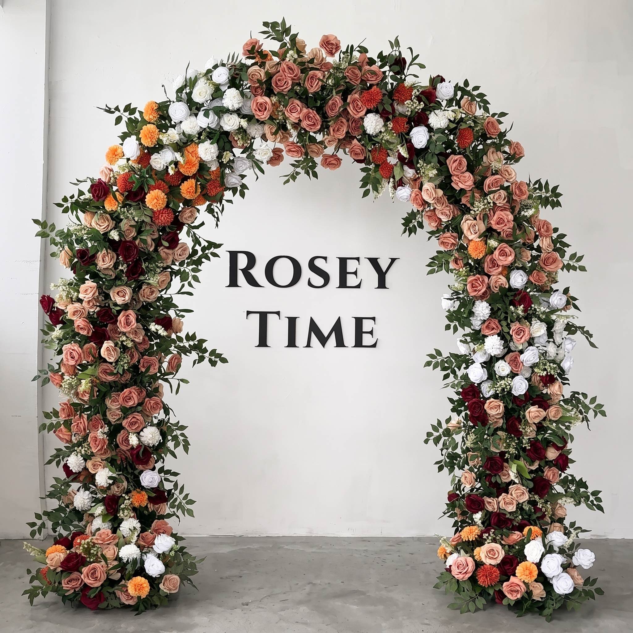 RoseyTime Bordeaux Harvest Flower Arch n-shape Round Arch #RTA133