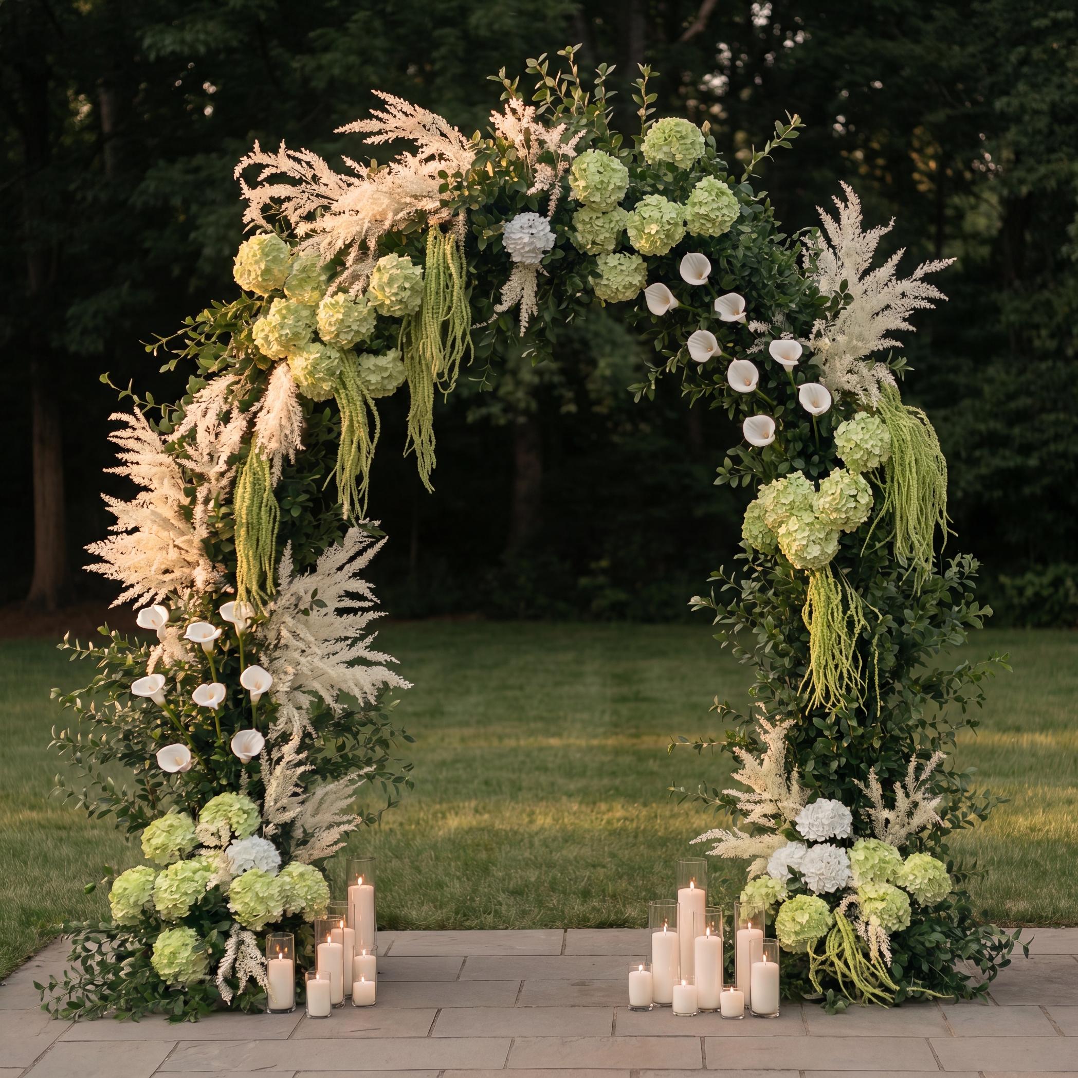 RoseyTime Evergreen Romance Flower Arch n-shape Round Arch #RTA478
