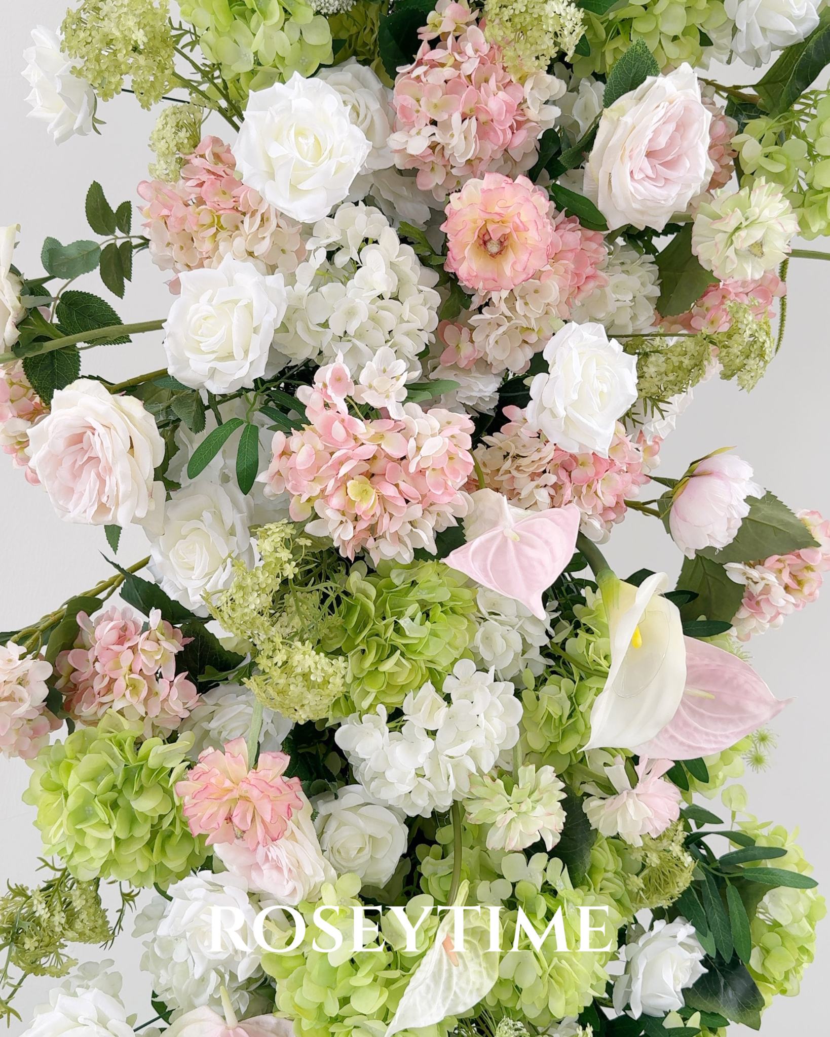 Roseytime Manor Frond Flower Pillars Arch with Frame #RTP137