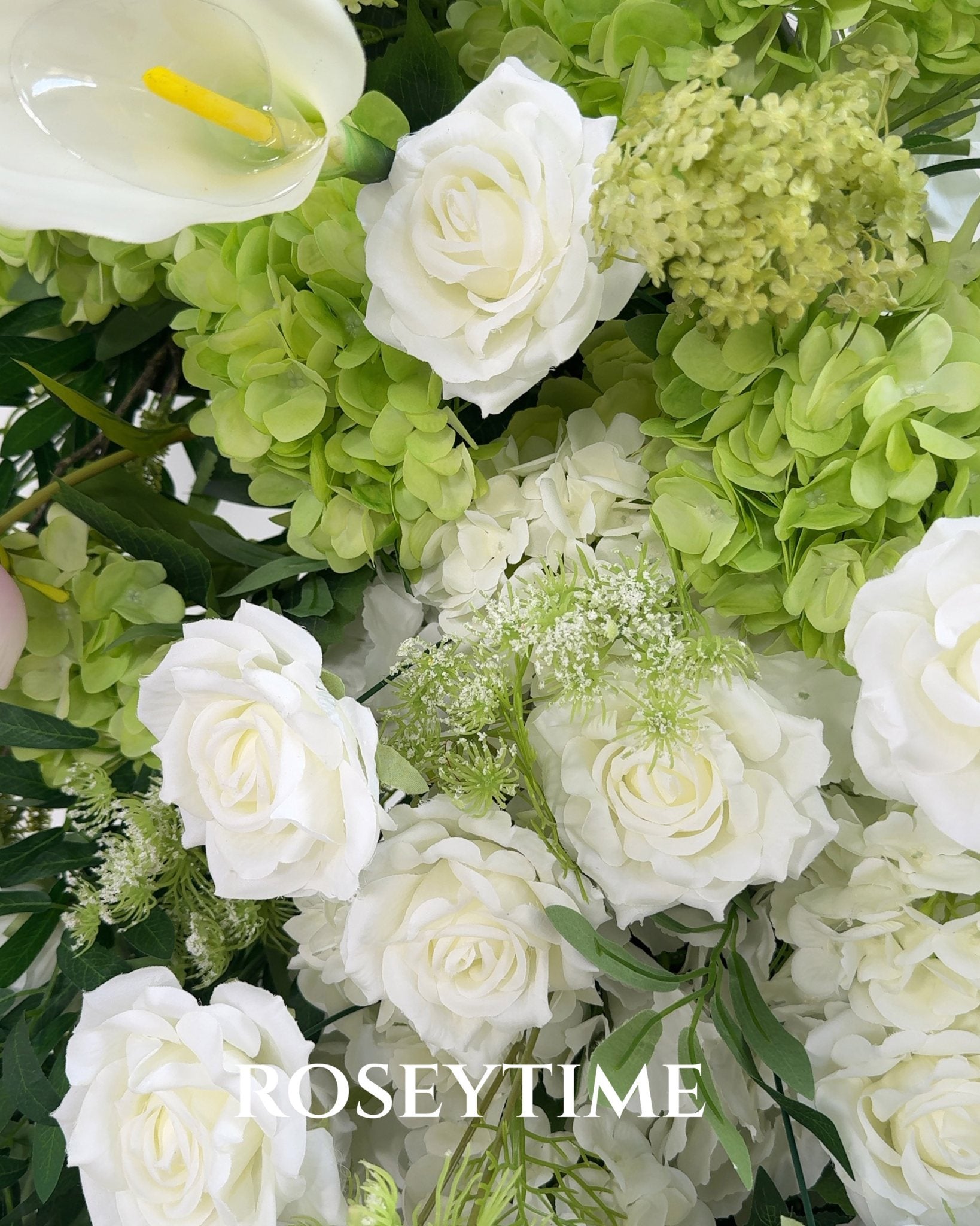 Roseytime Manor Frond Flower Pillars Arch with Frame #RTP137