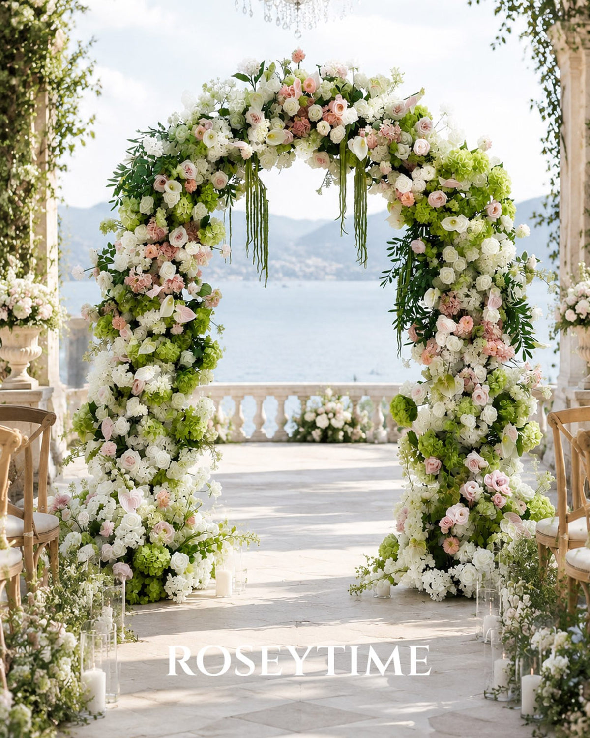 RoseyTime Manor Frond Flower Arch n-shape Round Arch #RTA485