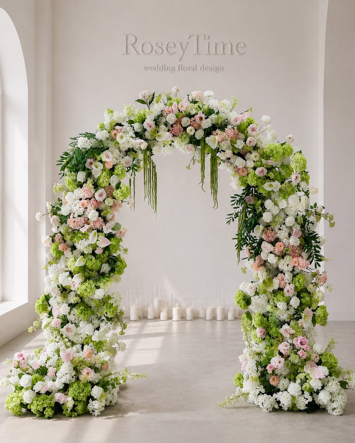 RoseyTime Manor Frond Flower Arch n-shape Round Arch #RTA485