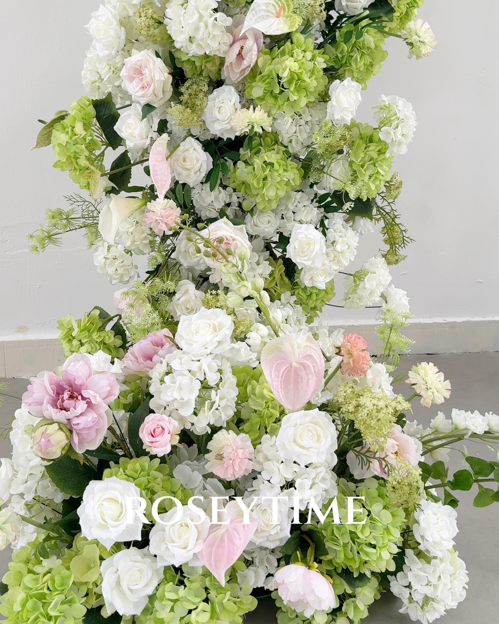 Roseytime Manor Frond Flower Pillars Arch with Frame #RTP137