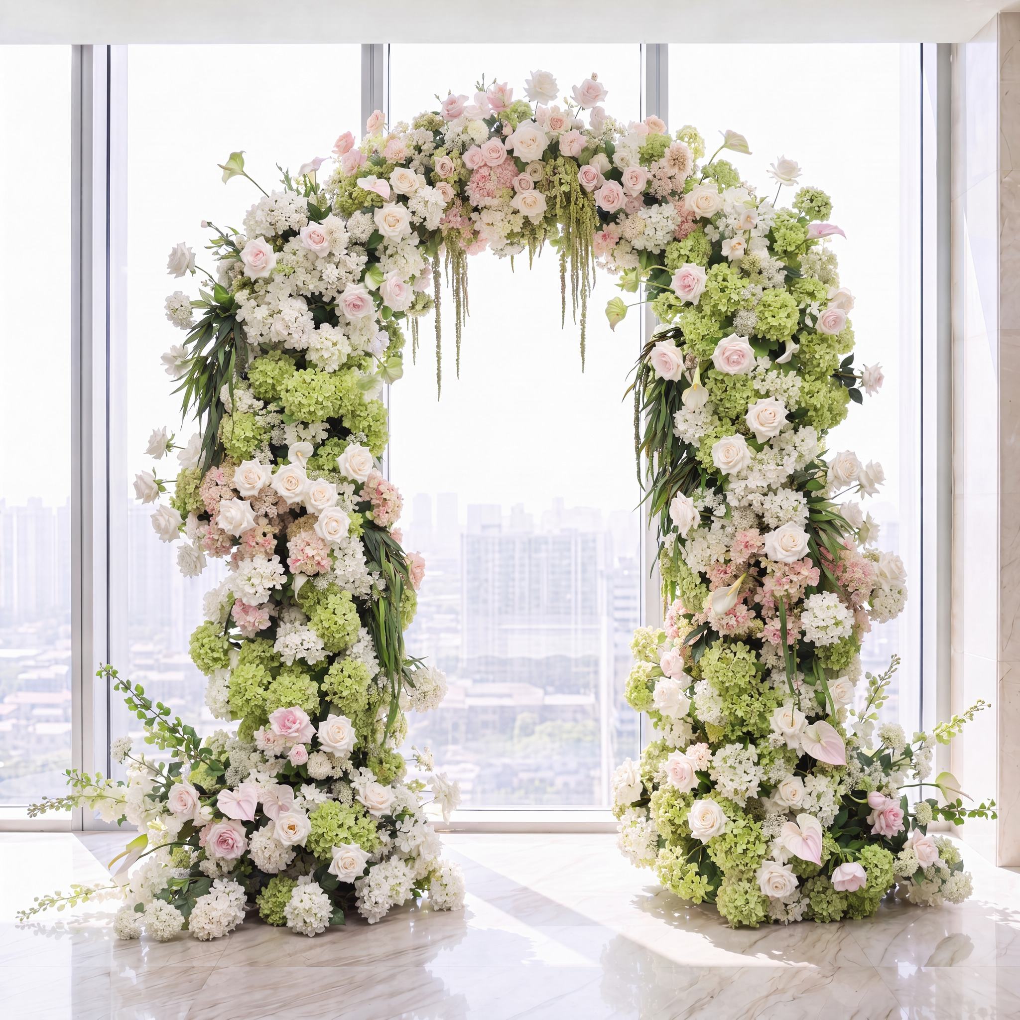 RoseyTime Manor Frond Flower Arch n-shape Round Arch #RTA485
