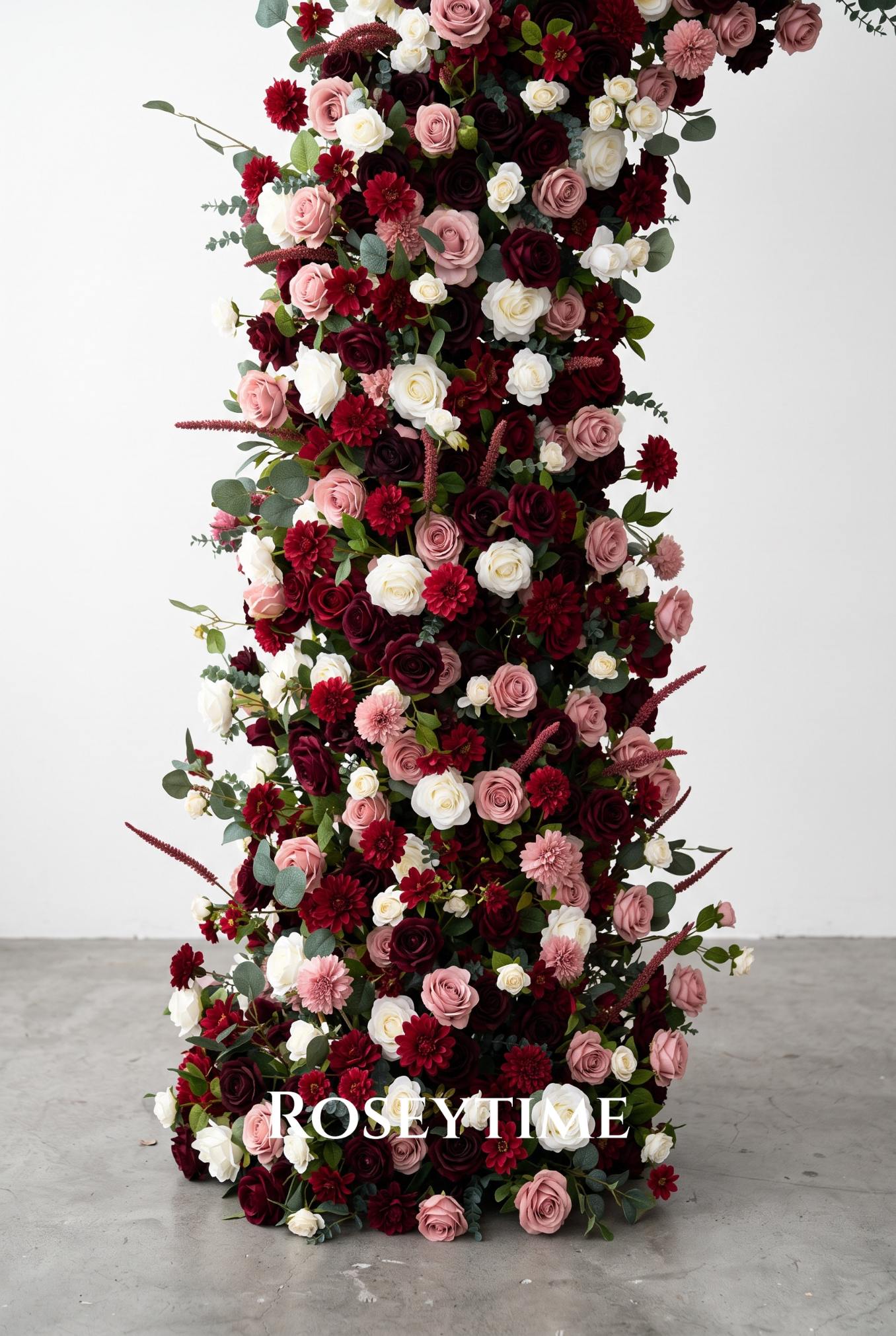 RoseyTime Garnet Rosewood Flower Arch n-shape Round Arch #RTA496