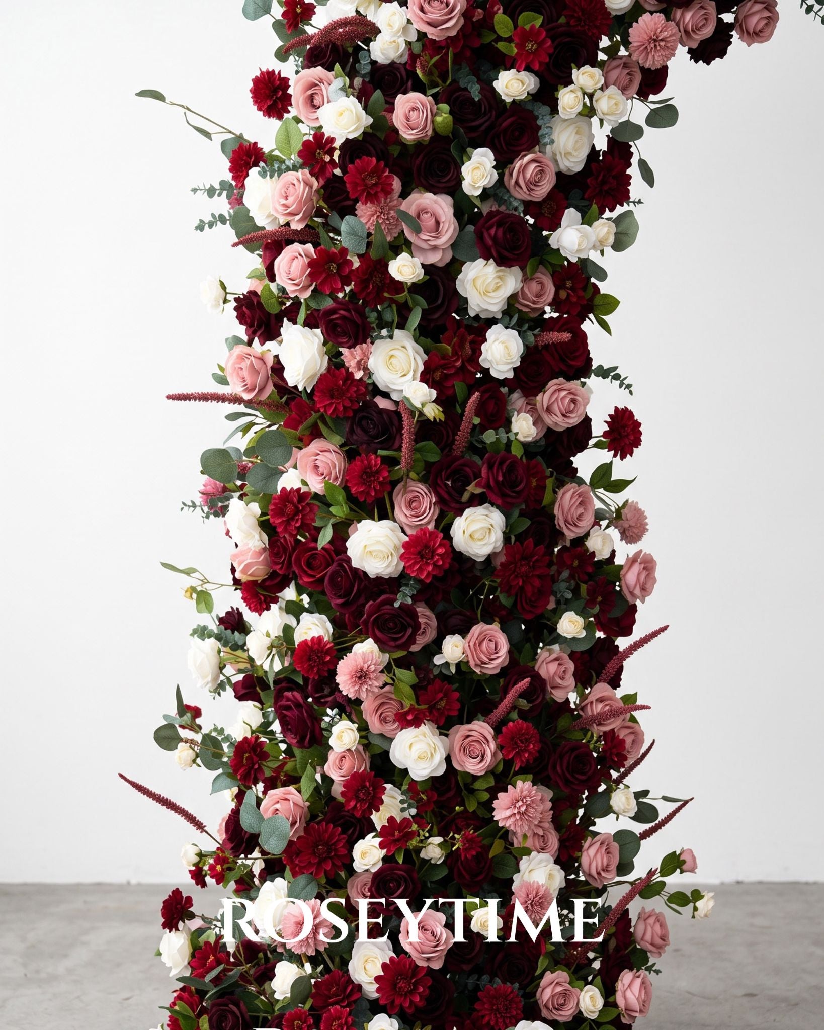 RoseyTime Garnet Rosewood Flower Arch n-shape Round Arch #RTA496
