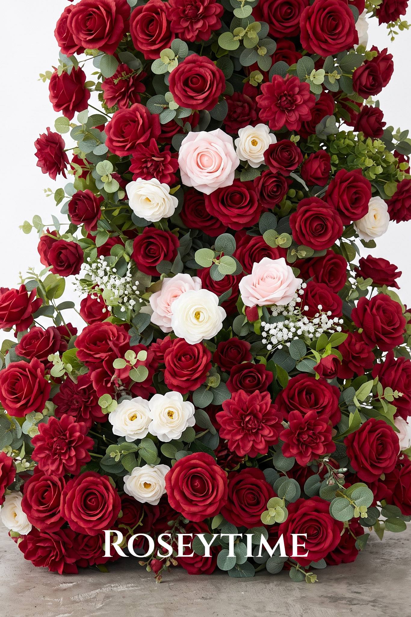 RoseyTime Velvet Red Flower Arch n-shape Round Arch #RTA497