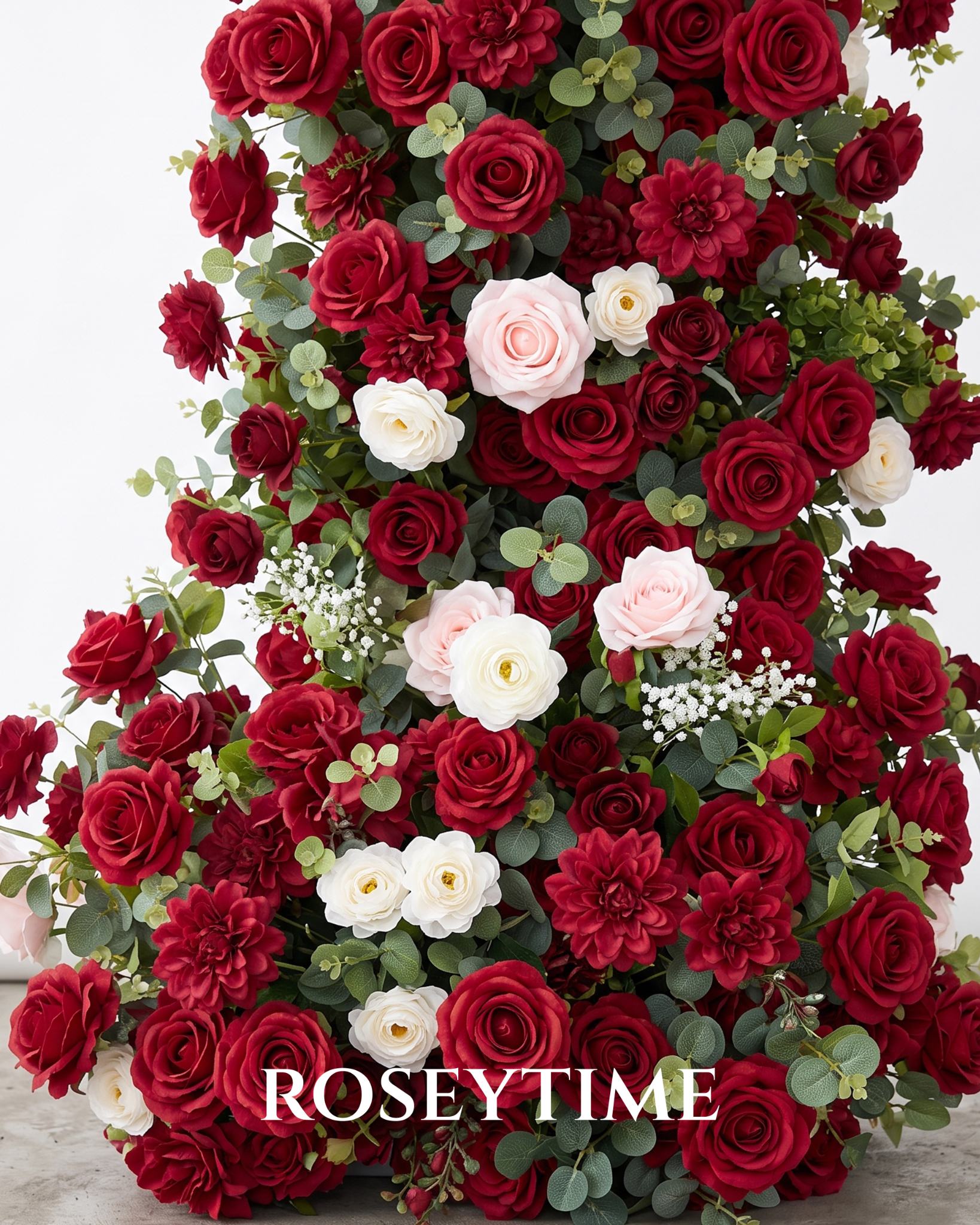 RoseyTime Velvet Red Flower Arch n-shape Round Arch #RTA497
