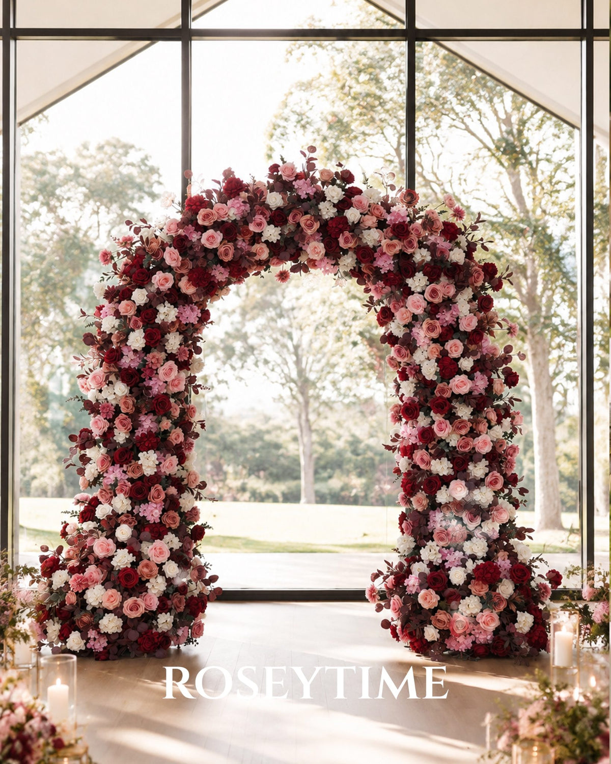 RoseyTime Camellia Reverie Flower Arch n-shape Round Arch #RTA498