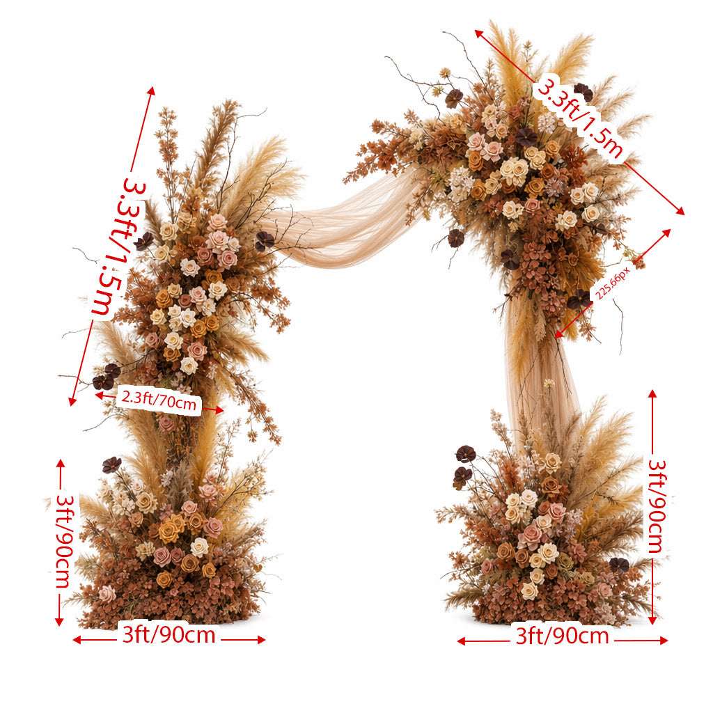 Roseytime Luxury Cocoa Dune Flower Set Flower Arch Arrangement #RTA503