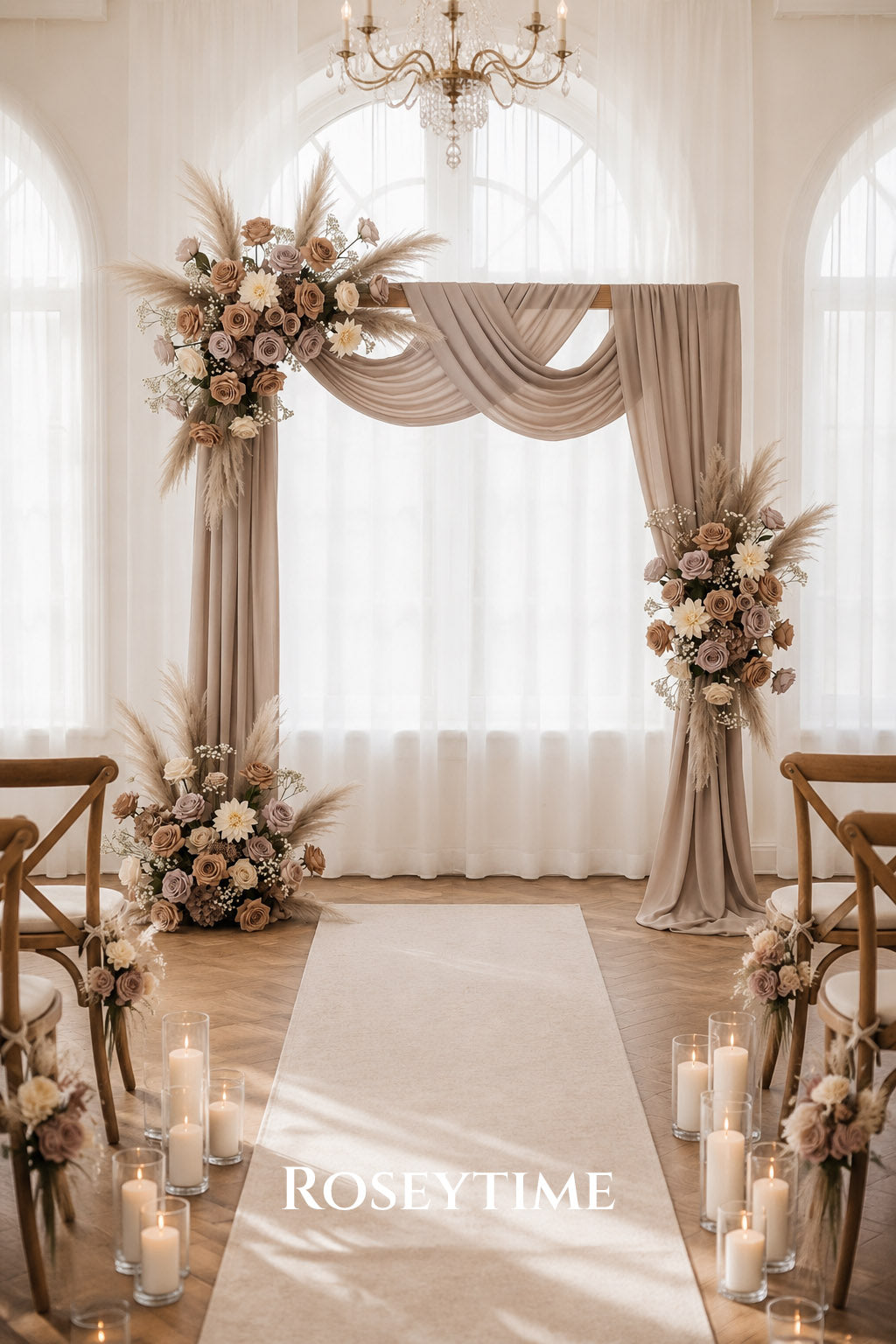 Roseytime Mocha Dune  Flower Set Flower Arch Arrangement #RTA506