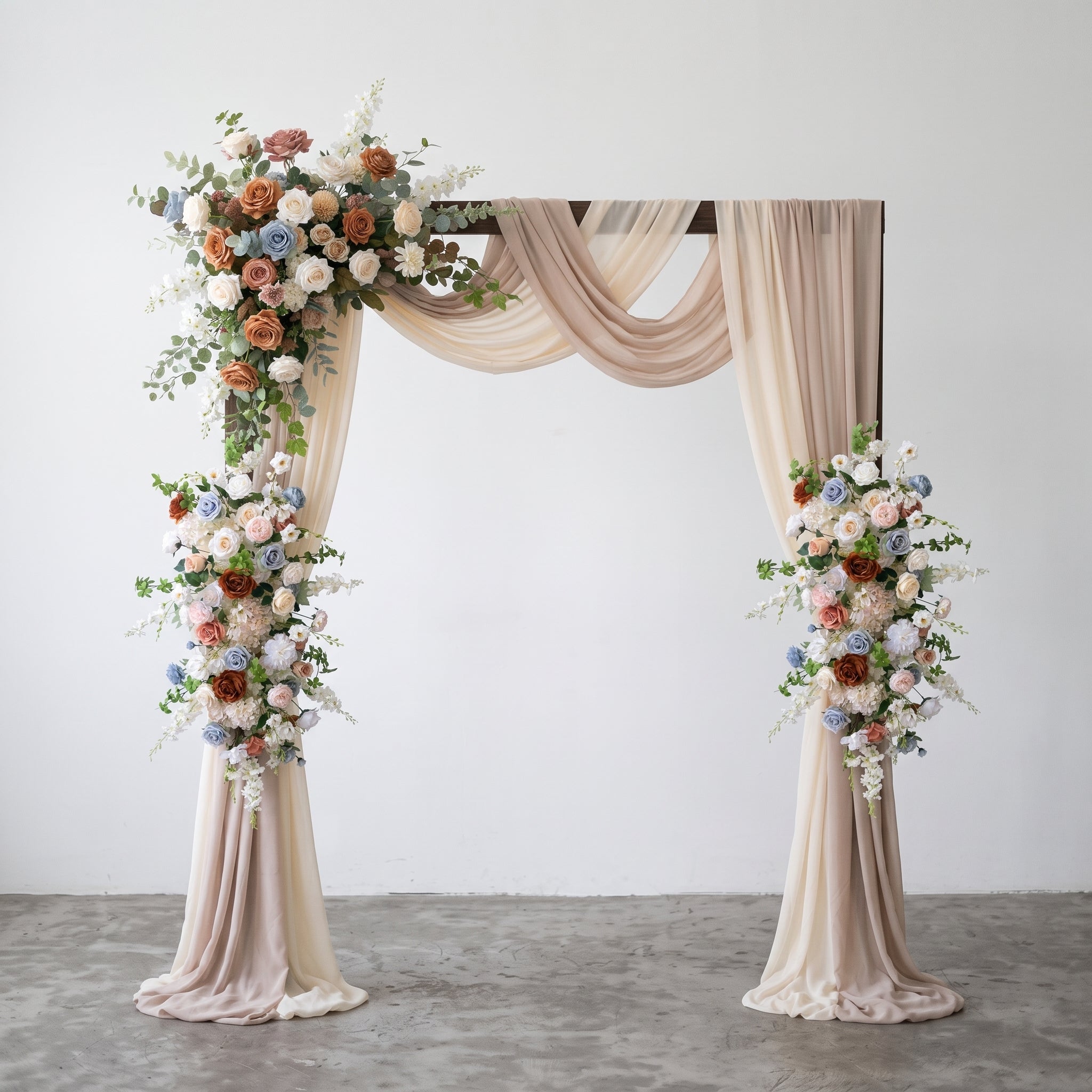 Roseytime Caramel Blue Flower Set Flower Arch Arrangement #RTA507