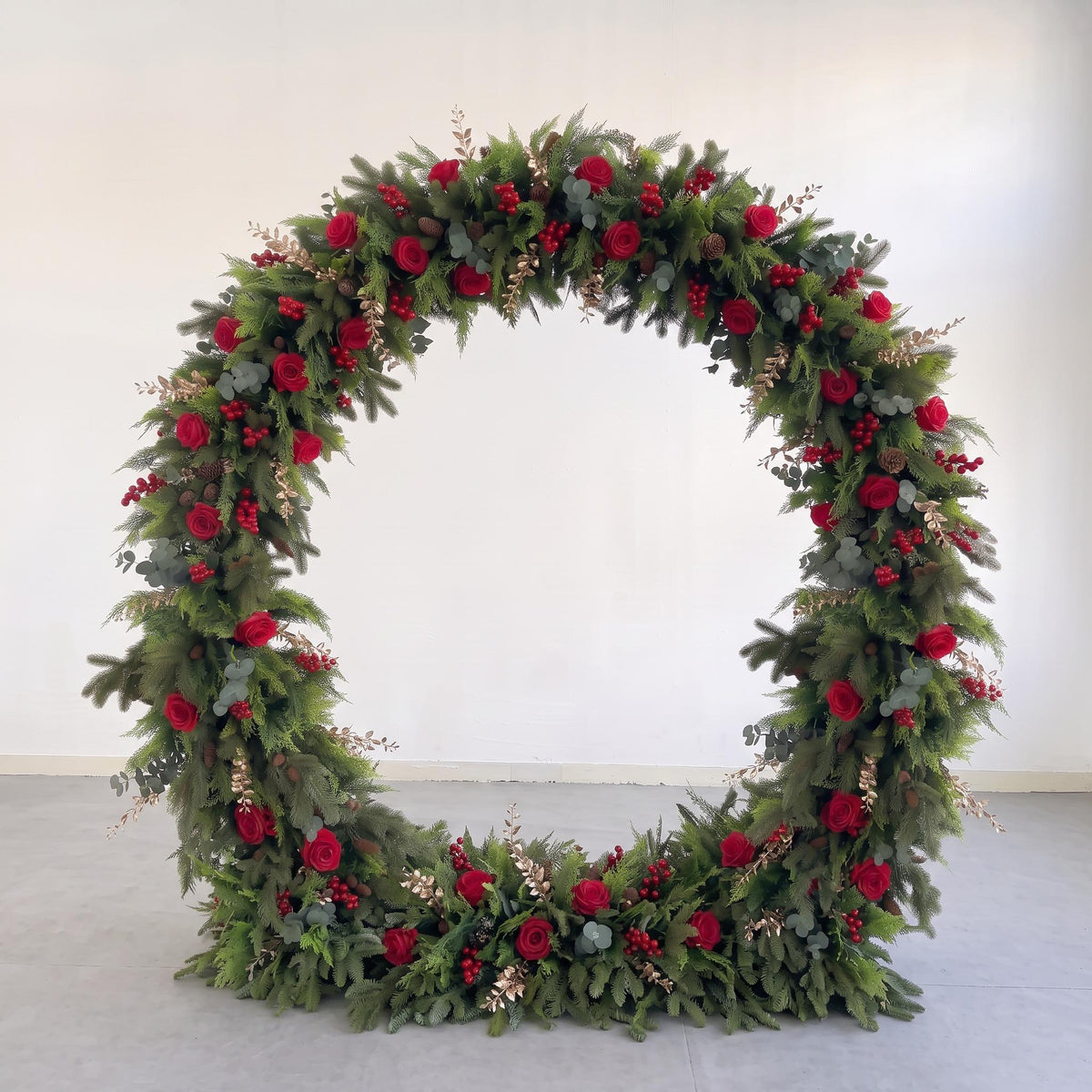 RoseyTime Christmas Circle Arch Fabric Back #RTA514