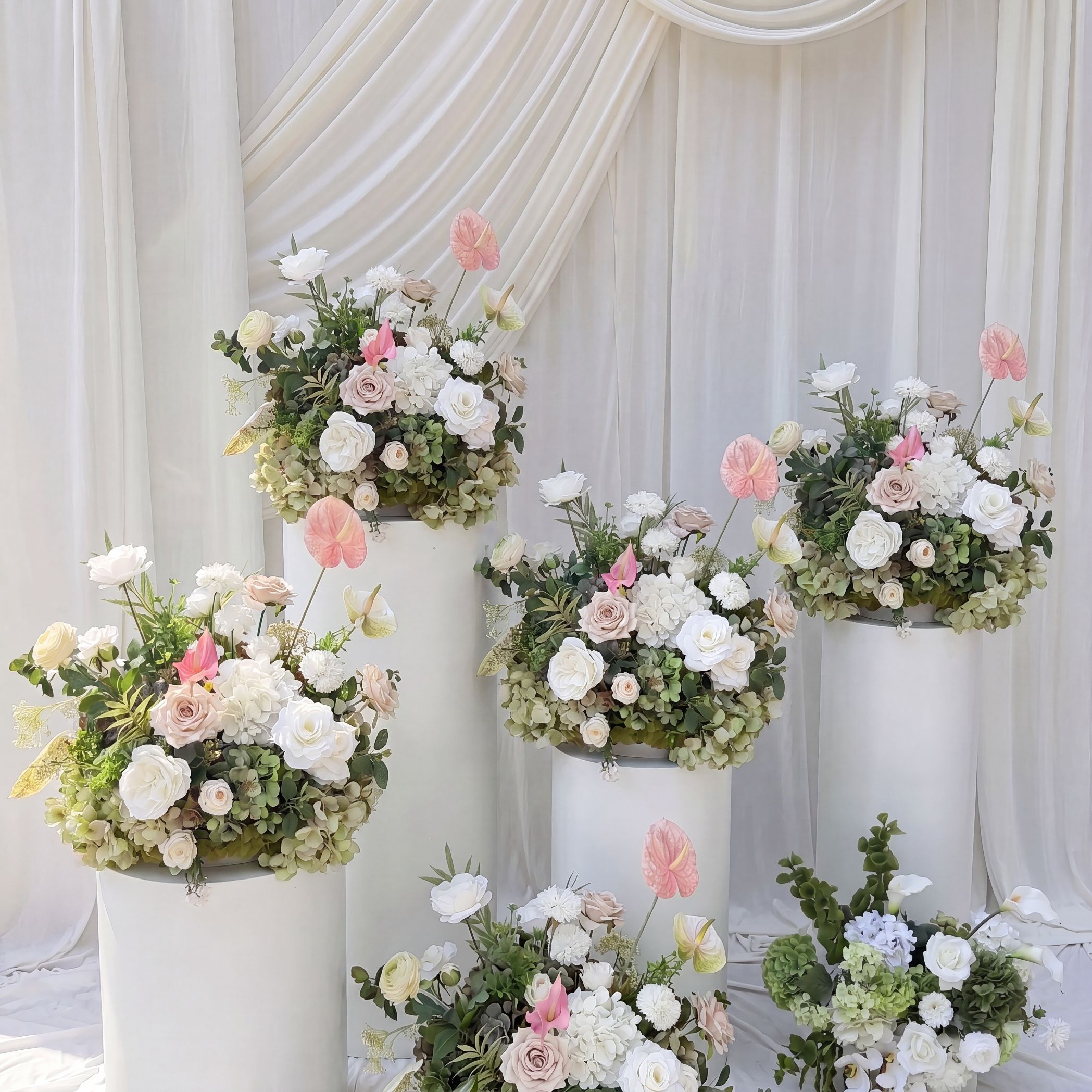 Roseytime Moss Petal Flower Floor Flower Wedding Aisle Arrangement #RTF003