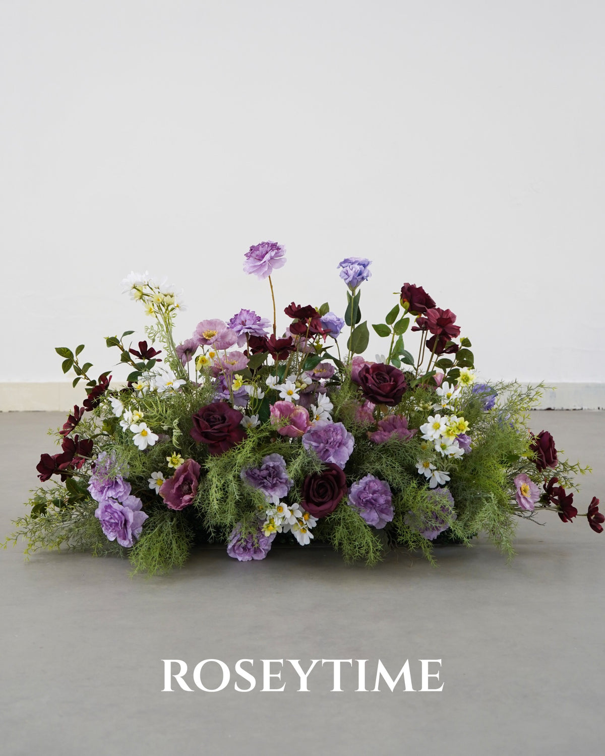 Roseytime Ethereal Plum Floor Flower Wedding Aisle Arrangement #RTF043