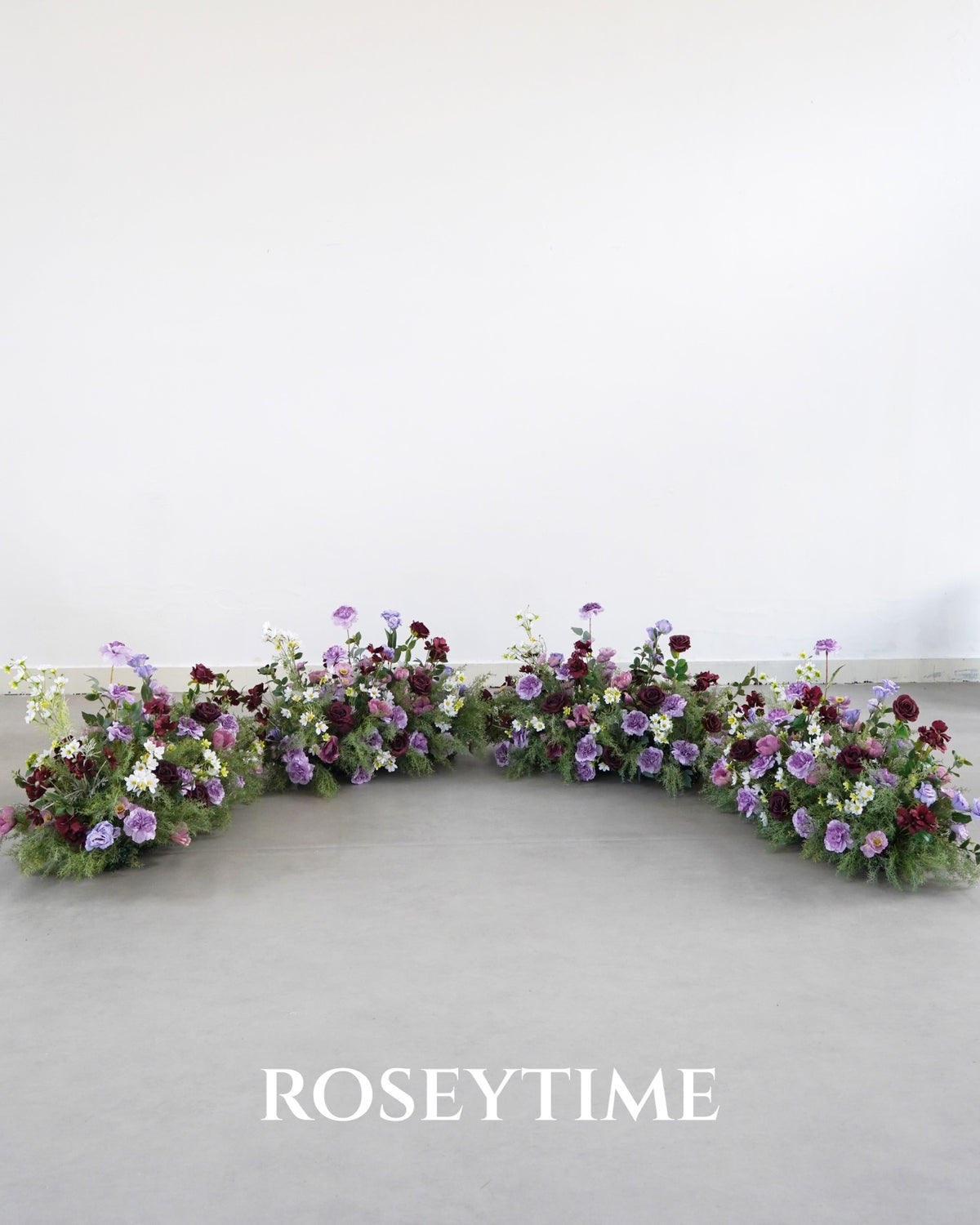 Roseytime Ethereal Plum Floor Flower Wedding Aisle Arrangement #RTF043