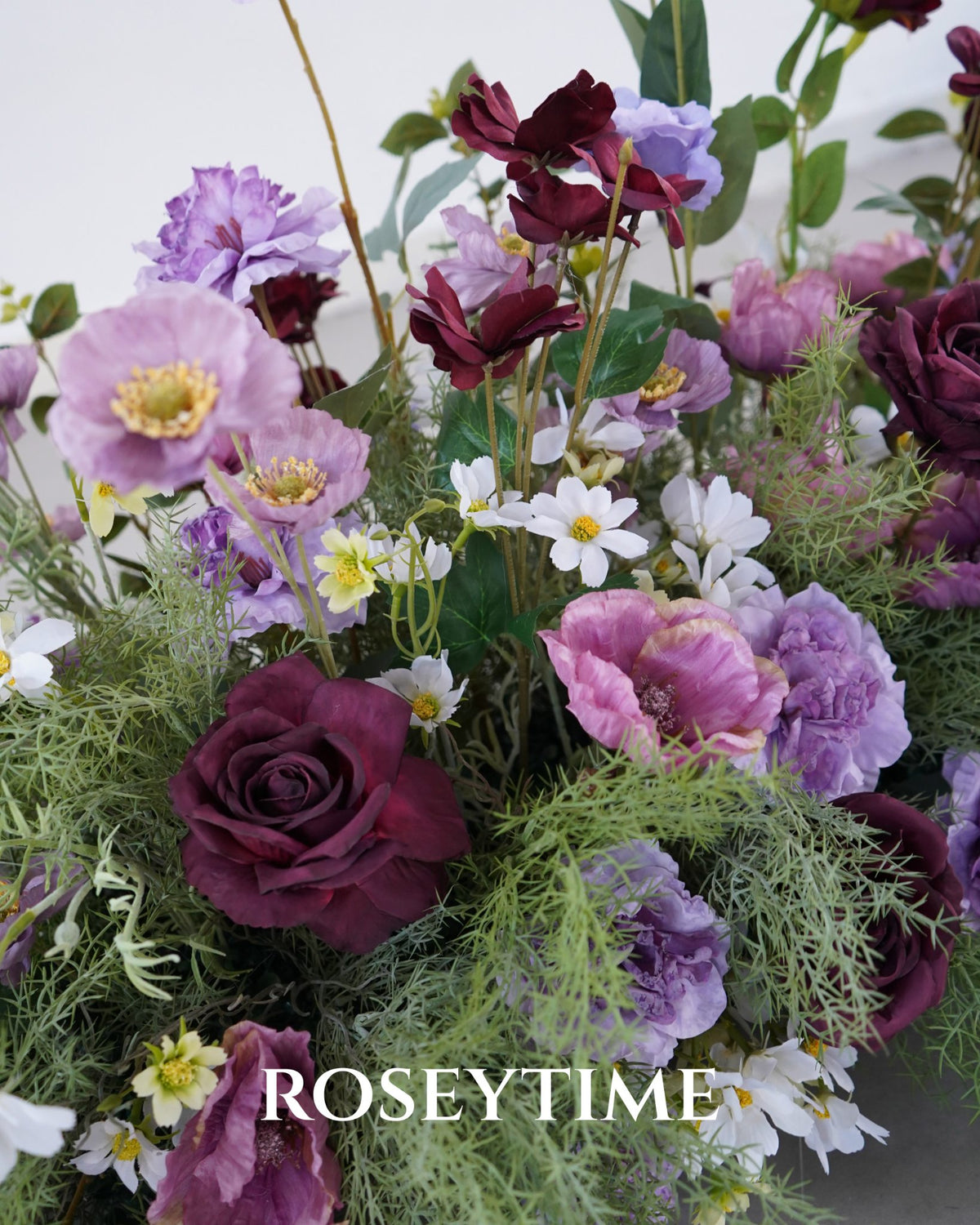 Roseytime Ethereal Plum Floor Flower Wedding Aisle Arrangement #RTF043