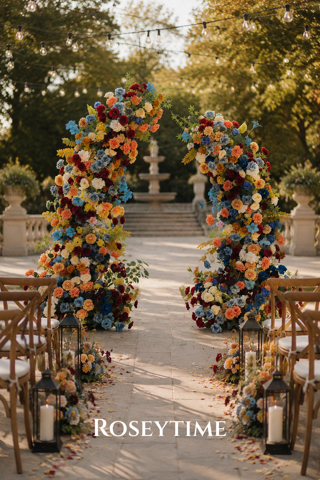 Roseytime Autumn Nocturne Flower Pillars Arch with Frame #RTP016