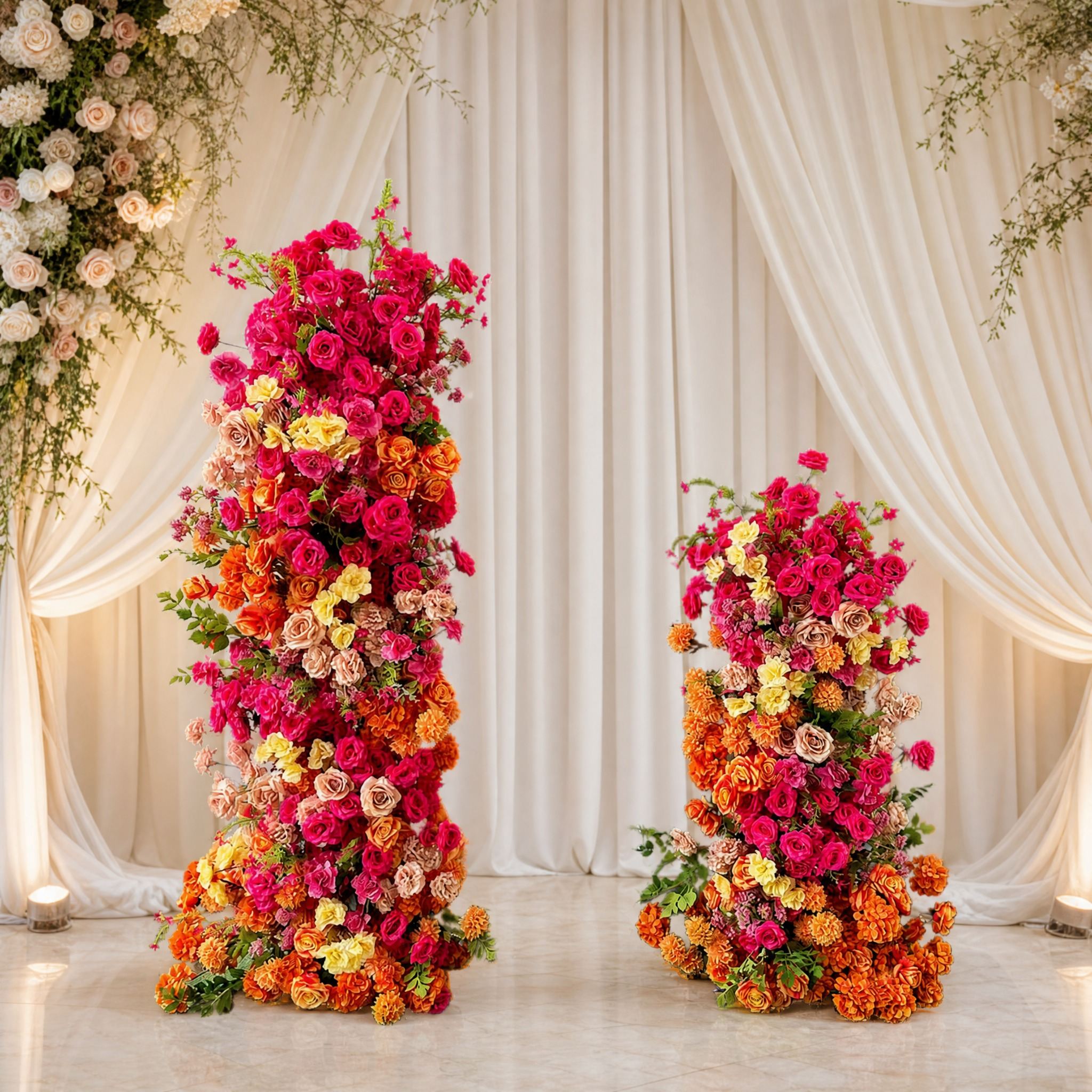 Roseytime Flower Pillars Arch with Frame #RTP040